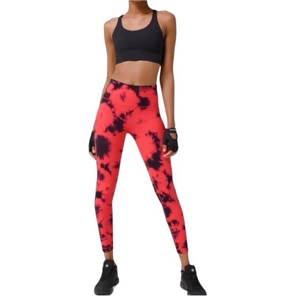 Lululemon Wunder Train High-Rise Tight 25" *WashTie Dye Carnation Red Size 4 - Picture 1 of 12